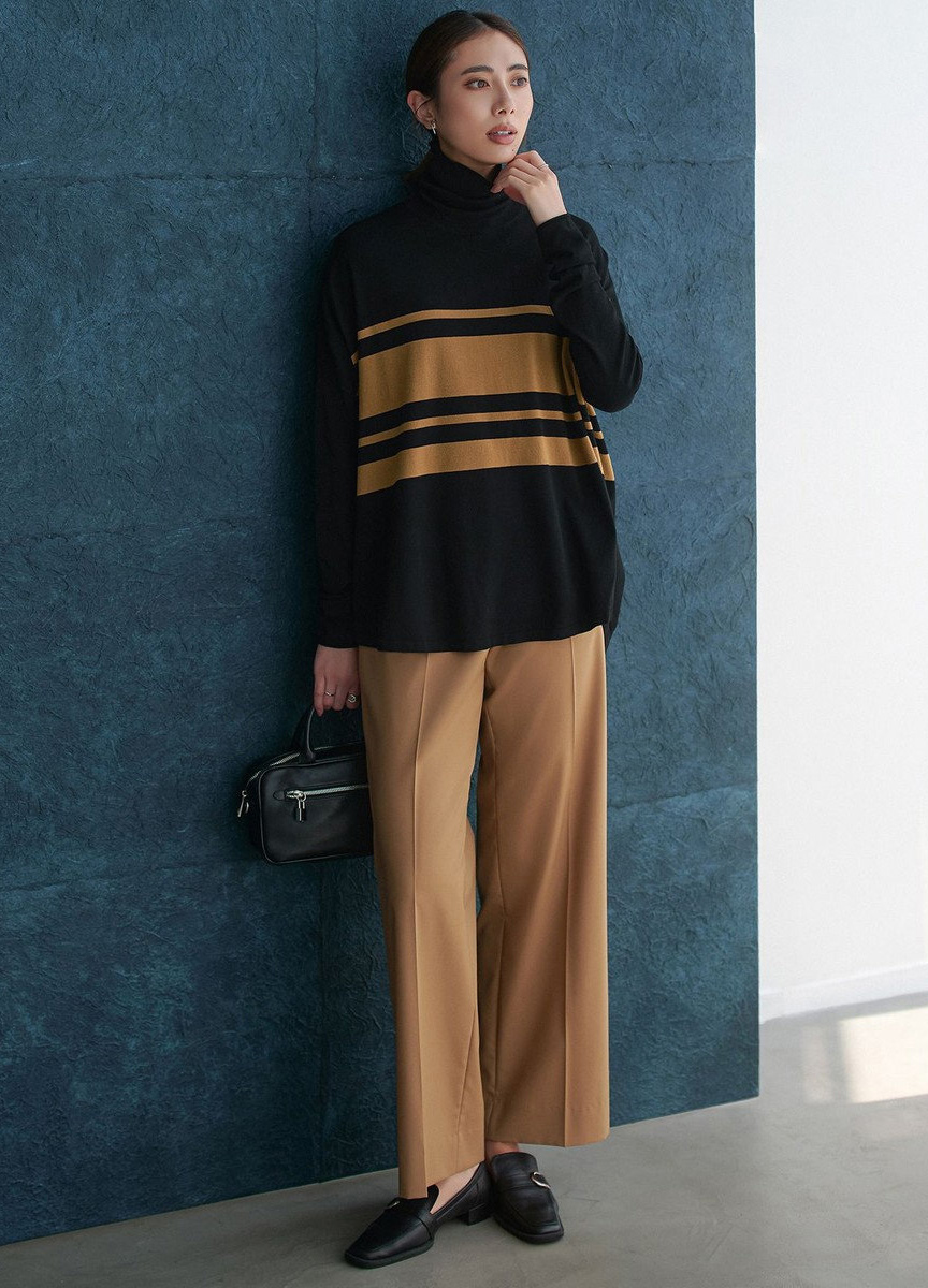 定番寬版高領針織上衣